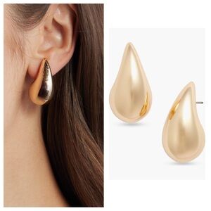 Open Edit Polished Teardrop Stud Earrings